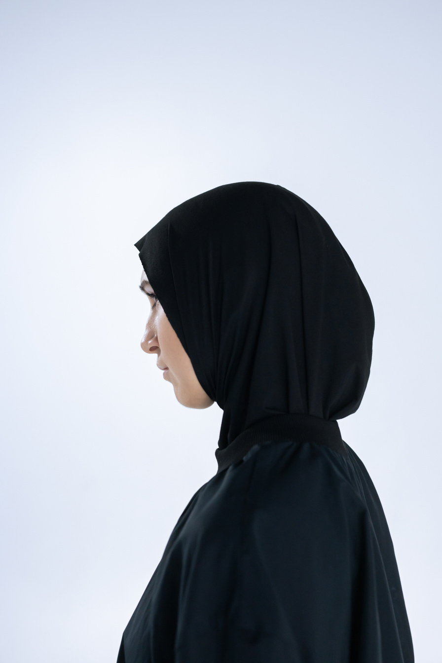 Woman in Black Hijab and Black Abaya